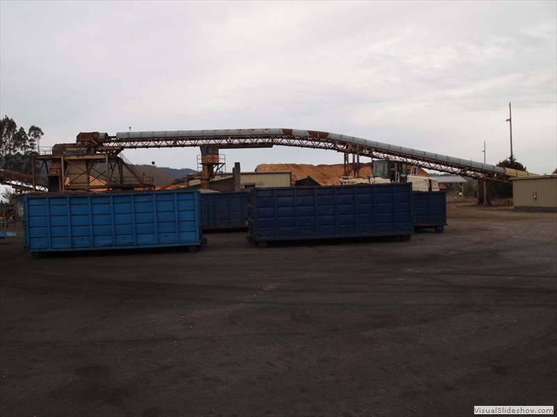 The conveyor system to moves material to the fuel storage area