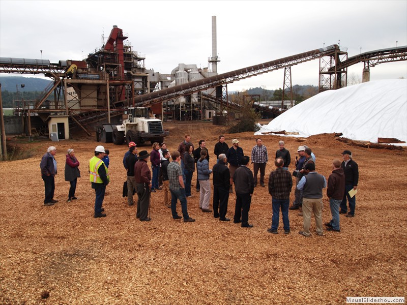 Tour group at outside fuel storage area