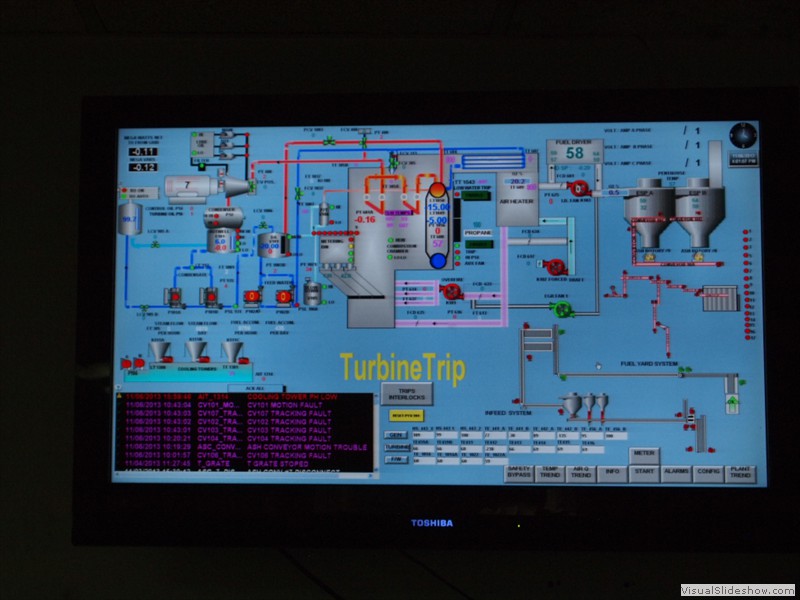 Blue Lake biomass power plant control room monitor