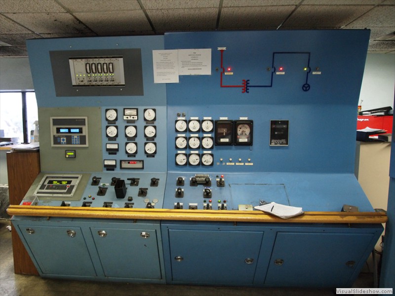 Blue Lake biomass power plant control room main panel